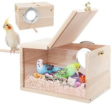 Rypet Transparent Parakeet Nesting Box with Perch, Bird Cage House for