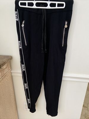 Balr Men's black Knit joggers SZ M zippered pockets&ankles side - Main Image