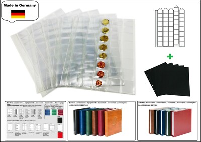 Münzhüllen Euro Kursmünzensätze KMS + schwarze ZWL LOOK 1-7395-W PREMIUM 1 Pack