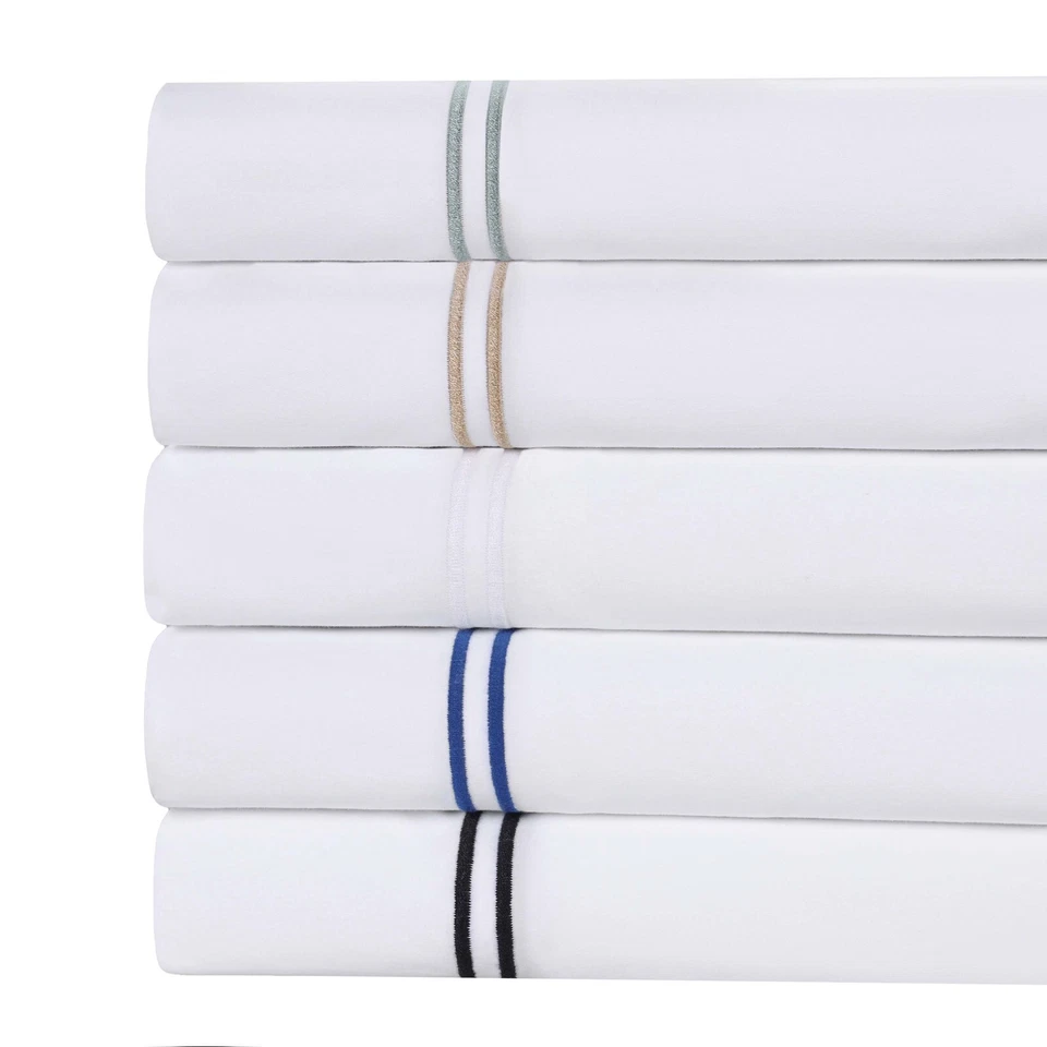 Fieldstone Cotton Two-Line Embroidered Breathable Deep Pocket Bed Sheet Set - Image 2 of 3