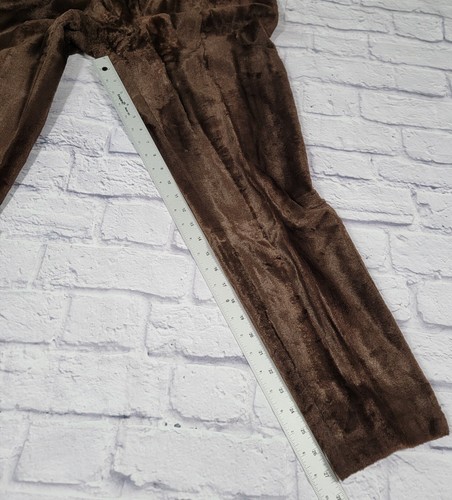 Vtg 60s Ulla Vicki Cooper Brown Vegan Fur 2 Piece Set Top Pants Shirt Suit Union - Picture 16 of 20