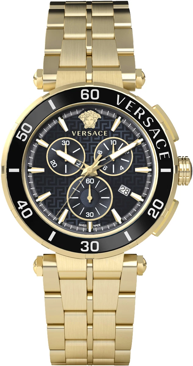 Versace black online gold watch