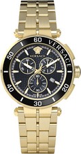 Versace VE3L00522 Greca Chrono black gold Stainless Steel Men's Watch NEW