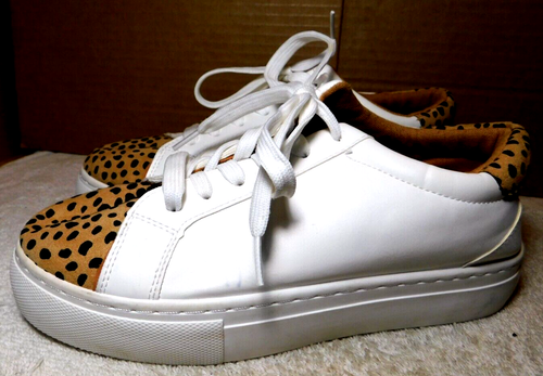 Altar'd State~Rubber White & Cheetah Animal Skin Design Sneakers Size USA 8 - Picture 11 of 22