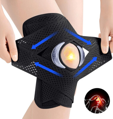 Knee Brace with Side Stabilizers for Knee Meniscus Tear Relief Arthritis Pain