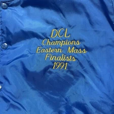 Vintage 1991 DCL Champions Eastern Mass Finals Acton Boxboro Basketball Jacket
