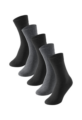 5 Schiesser Herrensocken stay fresh graumelange-schwarz -Bluebird 173201 Fb. 901