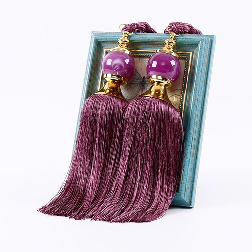 2x Curtain Tie Backs Tassel Rope Ball Tiebacks Window Modern Home Decor Vintage - Picture 14 of 14