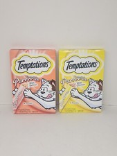 TEMPTATIONS Lickable Cat Treats, 4 count Pouches 12g each 2 Pack