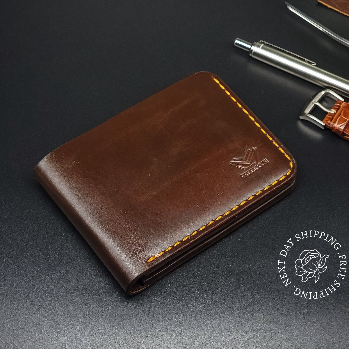 Bellicose Handmade Full Grain Leather Wallet: Anniversary & Holiday Gift  for Men