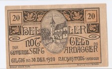 Austria notgeld  20 heller 1920 Ardagger