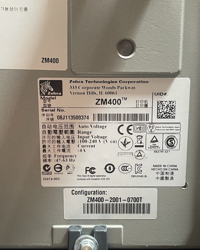 Zebra ZM400 Thermo Etikettendrucker 203dpi WLAN, Ethernet, USB - ZM400-2001-0700T - Bild 4 von 12