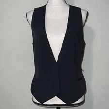Worthington medium black snap vest without belt imperfection may wash out 