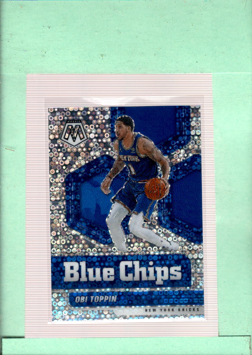 2020-21 Panini Mosaic Blue Chips Fast Break #10 Obi Toppin MINT Knicks ID:46902