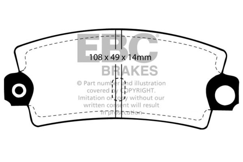 EBC for 85-90 Lotus Esprit 2.2 Yellowstuff Rear Brake Pads - ebcDP4189R