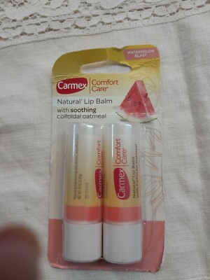 Carmex Natural Lip Balm Watermelon Blast with Soothing Colloidal Oatmeal 