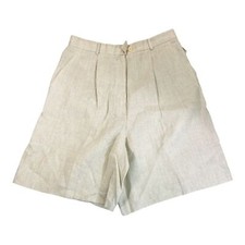 Talbots Irish Linen beige high waisted vintage shorts 14