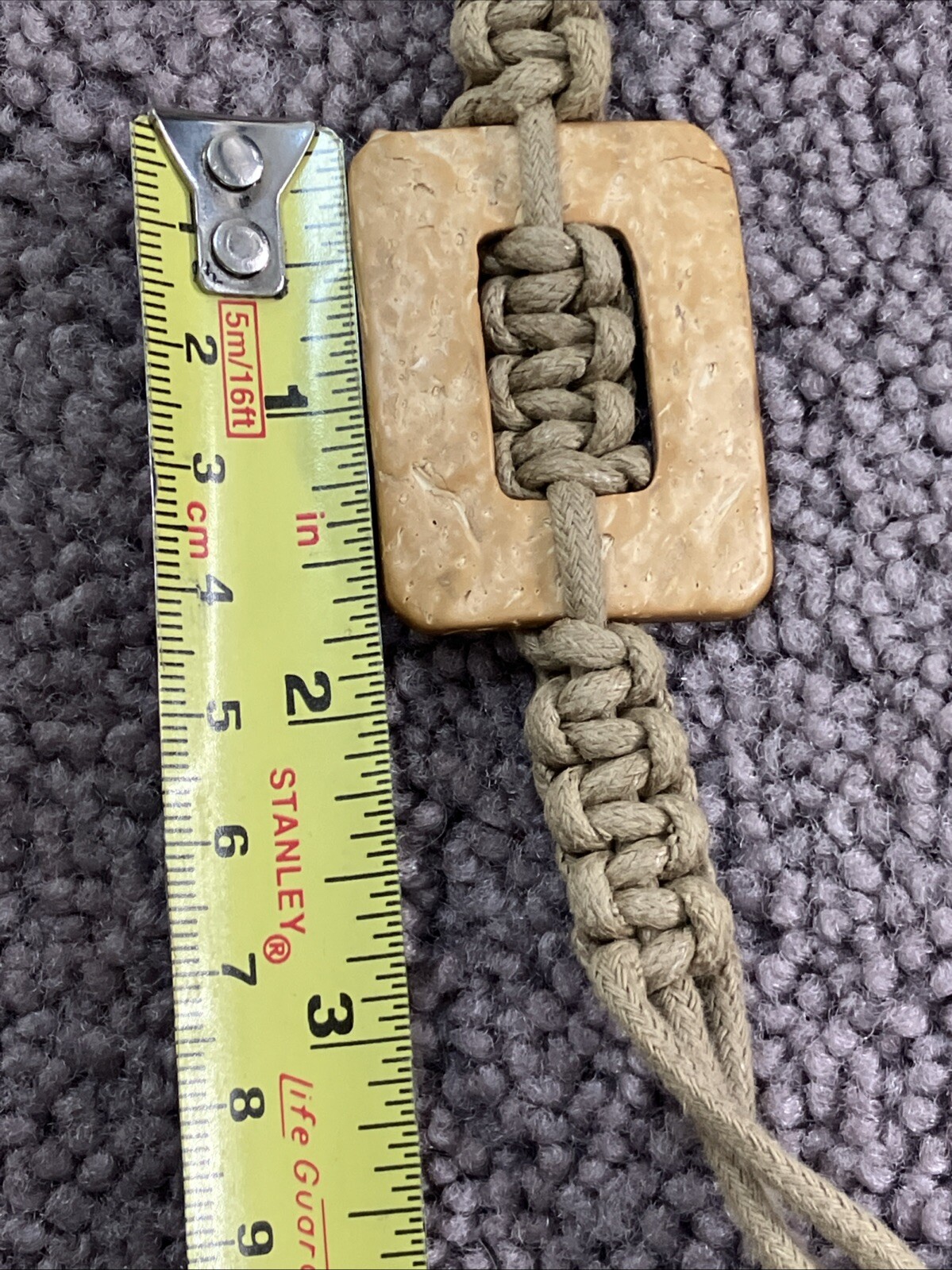 WOMAN’S UNIQUE BOHO MACRAMÉ/RECTANGLE COCONUT BEA… - image 9