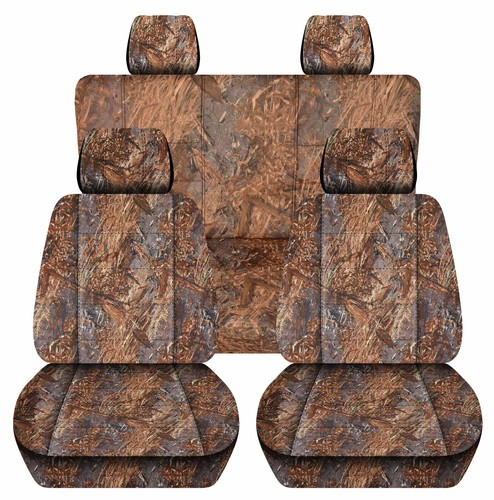 Fundas de asiento de coche Highlander camufladas delanteras + traseras se adaptan a Nissan Frontier 12-18 SV doble cabina - Imagen 5 de 8