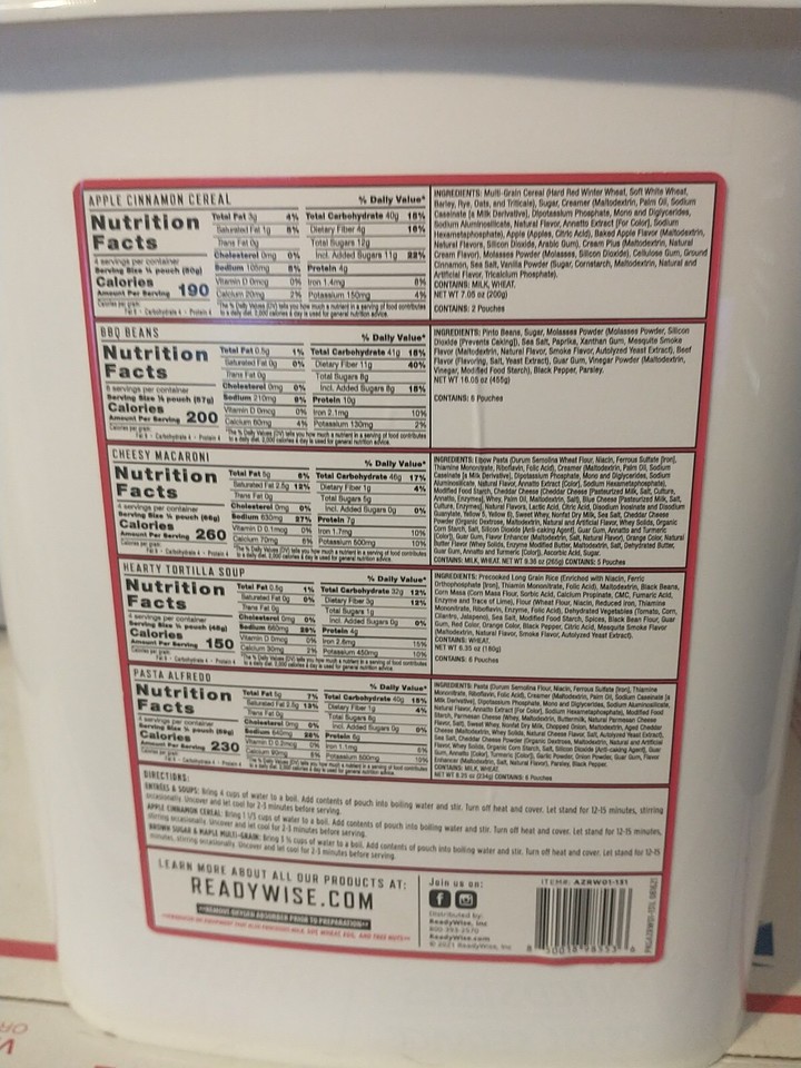 ReadyWise Emergency Food 30Day Supply, FreezeDried Survival Food