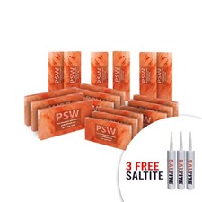 Himalayan Salt Bricks 8x4x2 pack of 130 with 3 free Salt Glue for Spa Sauna Wall