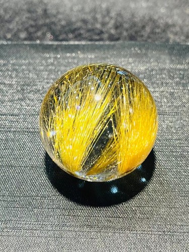 30mm Top Natural golden rutilated quartz Ball Healing Crystal Reiki Sphere gift - Picture 2 of 9
