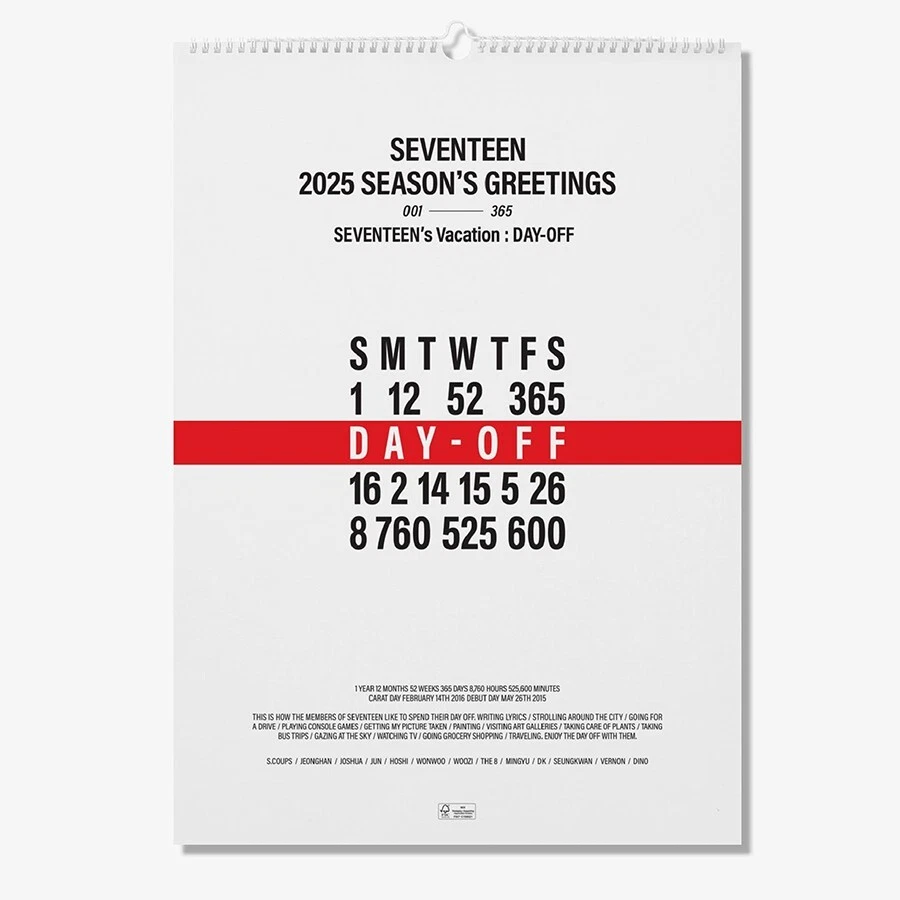 SEVENTEEN 2025 SEASON'S GREETINGS/Code+Calendar+Diary+Foto