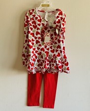 TOMMY BAHAMA HEARTS Girls 3 Pc Set Top Leggings Headband Sz 4 NWT