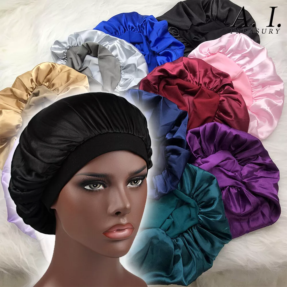 BONNET CAP Long Hair Care Hat Woman Silk Satin Protection Night Head Turban  Wrap