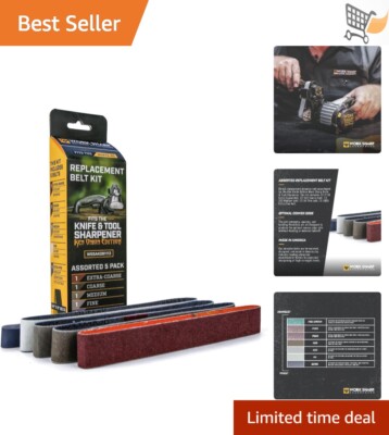 Abrasive Belt Kit Replacement for Ken Onion Knife Sharpener Coarse Fine Grit