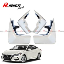 4pcs Car White Fresh Powder Mud Flaps Splash Guards For Nissan Sentra 2020-2024