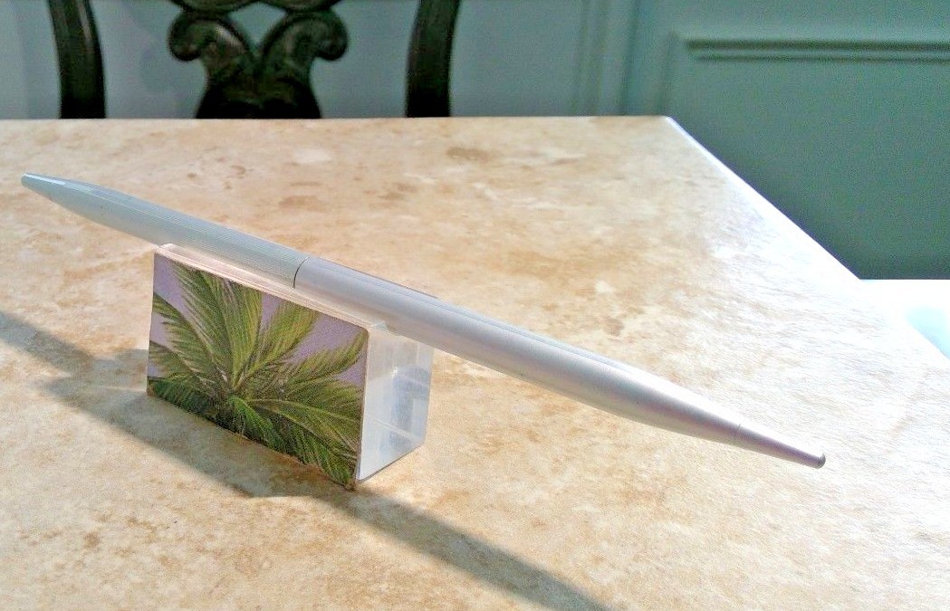 2 Desk Set Replacement Pens Executive Slim Type satin silver Finish eBay