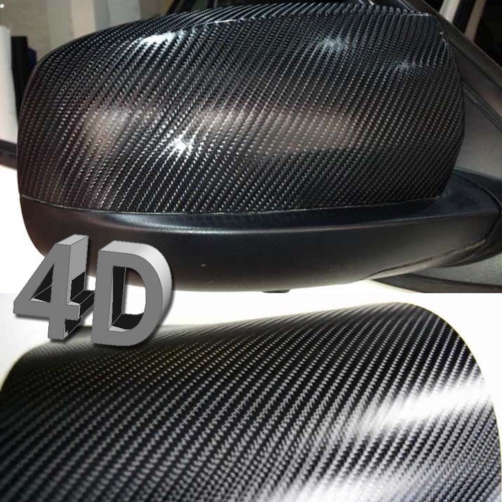 Glossy Carbon Black 5D Vinyl Wrap Film – Car, Motorcycle, Scooter Sticker (Various Sizes)
