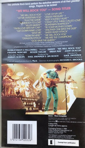 Queen: We Will Rock You (1989): VHS PAL MC2032A / G - Imagen 2 de 3