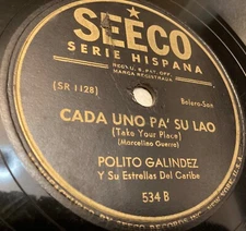 Polito Galíndez 78 RPM BLACK SEECO 534 ORIGINAL