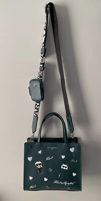 KARL LAGERFELD PARIS Maybelle Karl Duo Satchel Bag Hunter Green