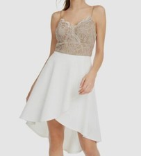 $69 City Studios Junior Women's White Sleeveless Lace High-Low Dress Size 5