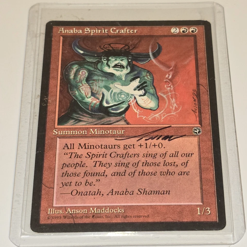 MTG Magic Anaba Spirit Crafter Sign Artist Proof x1 Homelands HML Anson Maddocks - Image 3 of 4