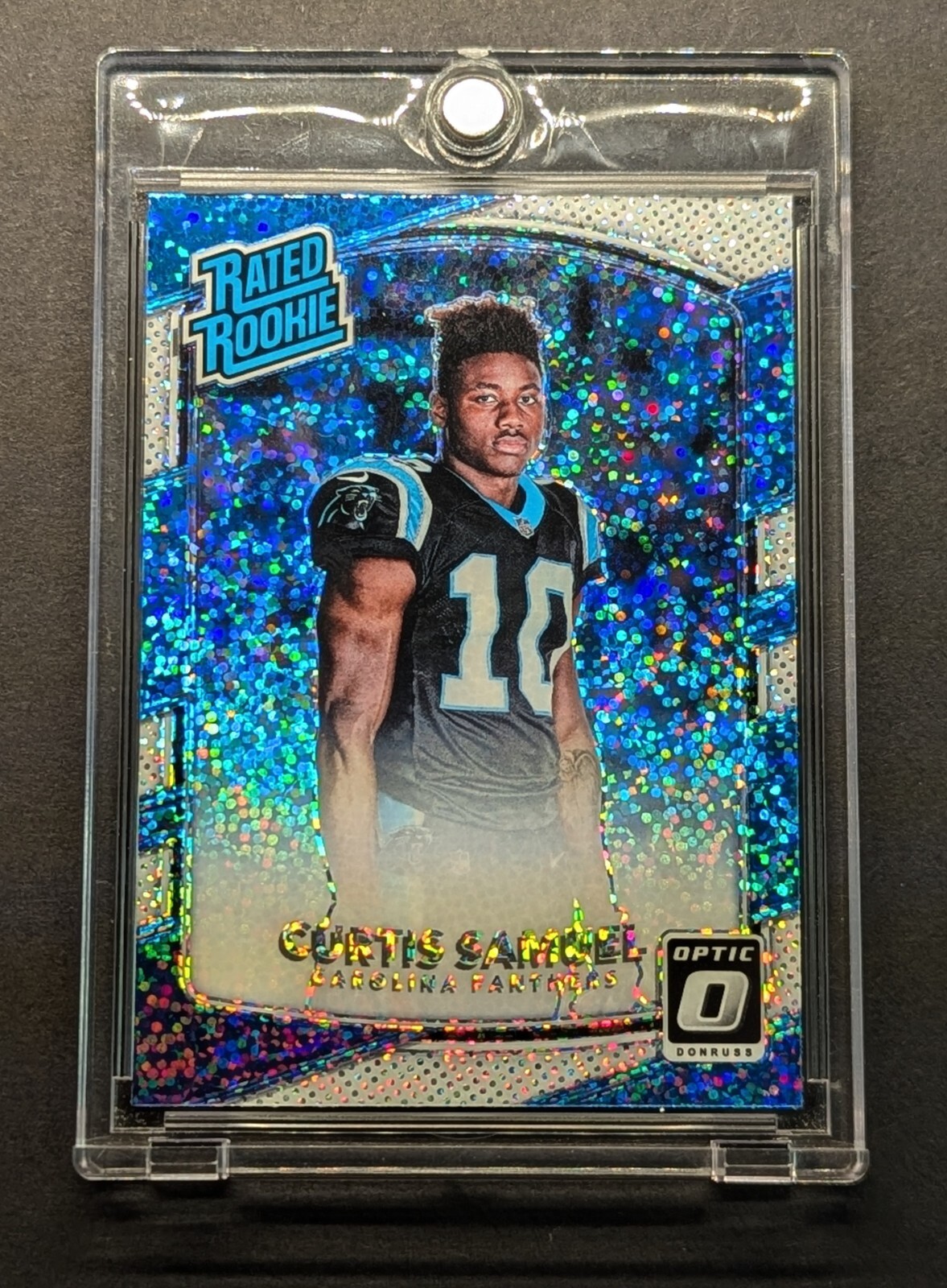 CURTIS SAMUEL Rookie 2017 Optic Rated Rookie White Sparkle Holo SSP Case Hit RC