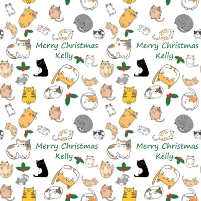 HOT OFF THE PRESS GIFTING LTD CAT MAD LADY KITTEN CHRISTMAS WRAPPING PAPER GIFT WRAP MUM DAD XMAS STOCKING