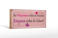 Holzschild Spruch 27X10Cm Prinzessinnen Richten KröNchen Deko Schild Wooden Sign