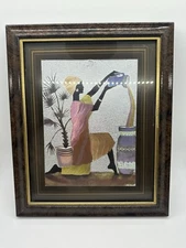 Dufex Foil Judy Mastrangelo Brown Frame Home Decor African Lady Ready to Hang