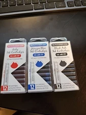 3 Piece Lot - Monteverde International  Size Fountain Pen Ink Cartridges
