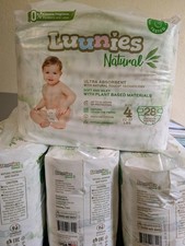 4 Pk Luvnies Natural Ultra Absorbent Diapers Size 4 22-37 lb 28 Ct Each