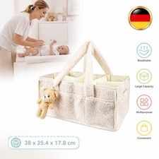 Wickeltasche Beige mit Griff Multi-Fach Windel Organizer f&uuml;r Kindergarten