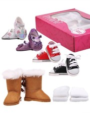 18 inch Doll Shoes - 7 Pairs with Gift Box