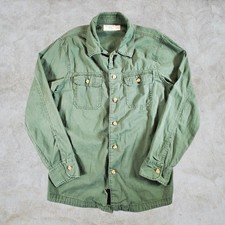 Abercrombie & Fitch Shirt Mens Small Green Button Up Terrycloth Casual Flannel