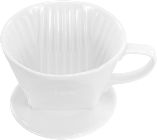 Pour over Ceramic - Gocciolatore per caffè in ceramica con fondo piatto 3 fori - Foto 12 di 12