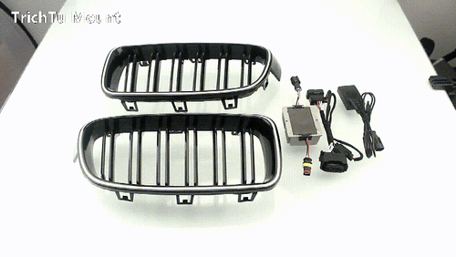 Rejilla delantera negra brillante con luz LED para BMW Serie 3 F30 2012 2013-2018 - Imagen 14 de 22