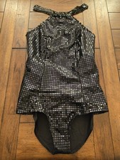 black sequin leotard Large